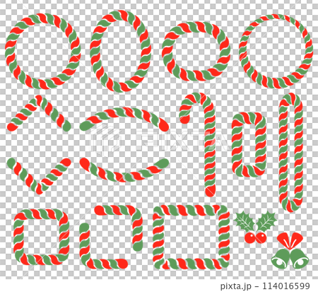 シンプルなロープの装飾枠【セット・クリスマス】 114016599