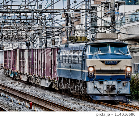 東海道本線の貨物列車 114016690