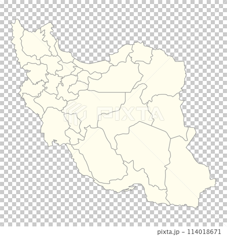 伊朗伊斯蘭共和國的空白地圖，包括國家邊界 114018671