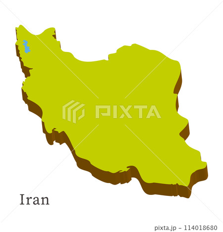 イランの立体的な地図、ナチュラルカラー、ウルミエ湖 114018680