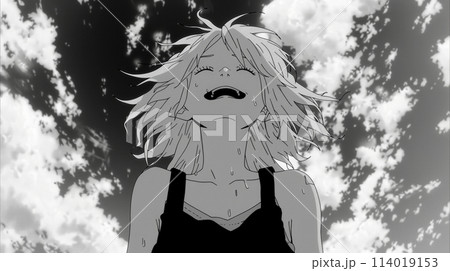 めちゃくちゃくたびれているけど爽快そうな若い女性