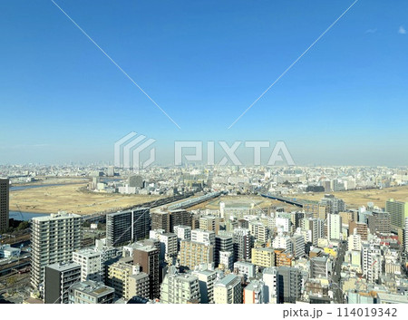 川崎市役所 展望ロビー スカイデッキからの眺め 多摩川方面【神奈川県川崎市】 川崎市役所 展望ロビー スカイデッキからの眺め 多摩川方面【神奈川県川崎市】 114019342