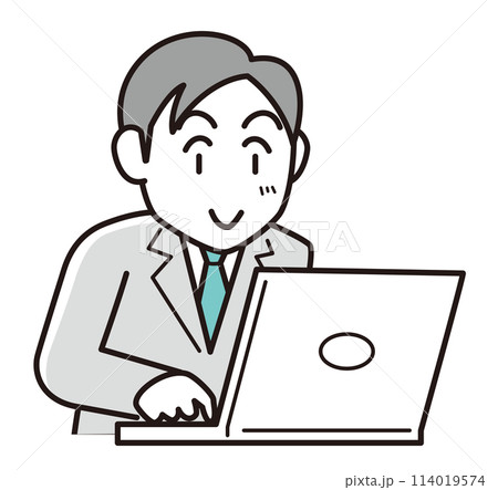 パソコンを操作するビジネスマン 114019574