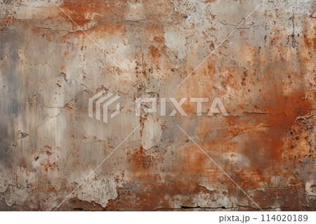 Empty rusted metal sheet background texture. Generative AI 114020189