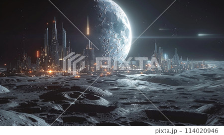 月面のコロニー 114020946