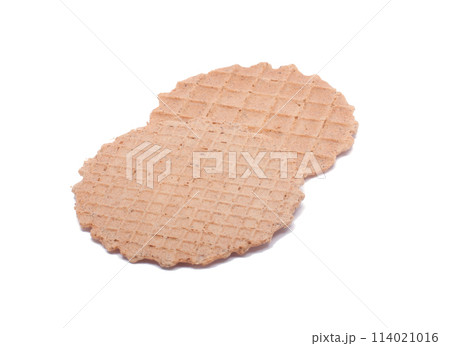 Wafers stack snack for breakfast isolated on the white 114021016