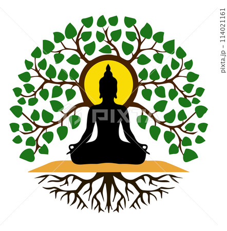 Buddha whit tree and roots color 114021161