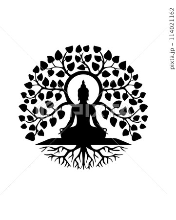 Tree and roots whit Buddha 114021162