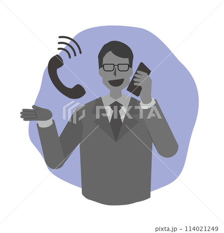 悪意を持って電話で話す男性 悪意を持って電話で話す男性 114021249