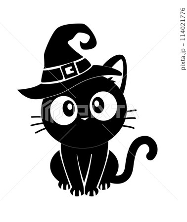 Cute cap with a hat, Halloween illustrator Cute cap with a hat, Halloween illustrator 114021776
