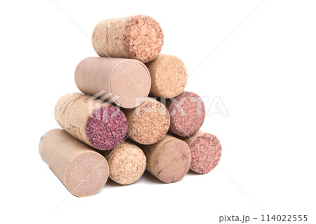 Wine cork  for bottle isolated on the white 114022555