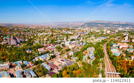 Kislovodsk city aerial panoramic view, Russia 114022911