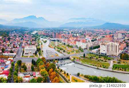 Vladikavkaz city aerial panoramic view 114022930