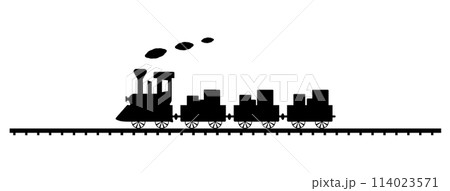 Black and white train image in illustrator on a white background Black and white train image in illustrator on a white background 114023571