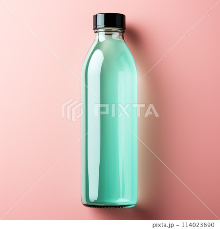 Empty glass bottle, liquid bottle - AI generated image Empty glass bottle, liquid bottle - AI generated image 114023690