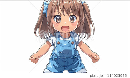気合いを入れている女子小学生