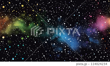星と夜空をイメージしたカラフルなアブストラクト背景イラスト 114024234
