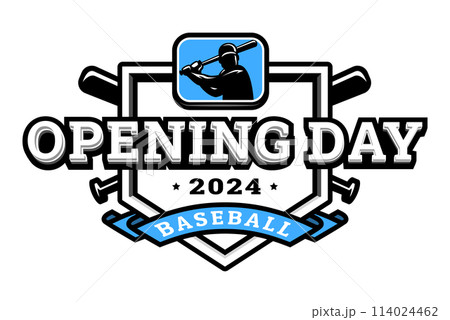 Opening day, baseball logo, emblem. Opening day, baseball logo, emblem. 114024462