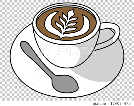 Latte art coffee in a white cup 114024479