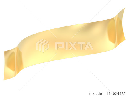 Golden ribbon banner 3d render Golden ribbon banner 3d render 114024482