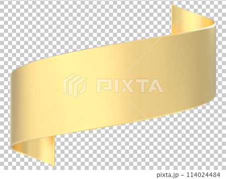 Golden ribbon banner 3d render 114024484