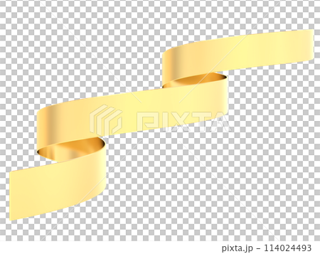 Golden ribbon banner 3d render 114024493