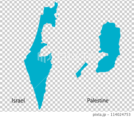 Set of Israel and Palestine maps, icons 114024753