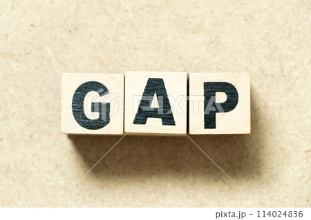 Alphabet letter block in word GAP (abbreviation of good agricultural practice) on wood background Alphabet letter block in word GAP (abbreviation of good agricultural practice) on wood background 114024836