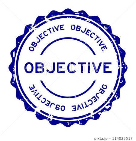 Grunge blue objective word round rubber seal stamp on white background Grunge blue objective word round rubber seal stamp on white background 114025517
