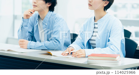 講義を受ける若い男女 講義を受ける若い男女 114025966