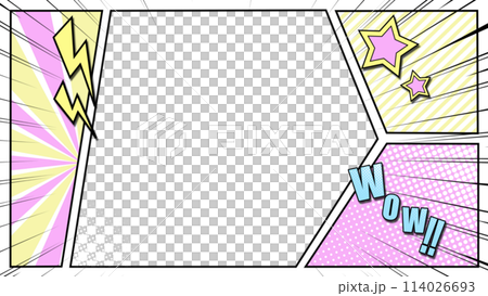 Manga frame - one frame with transparent background Manga frame - one frame with transparent background 114026693