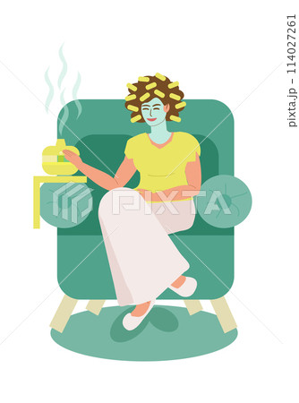 A young womantakes spa treatments at home A young womantakes spa treatments at home 114027261