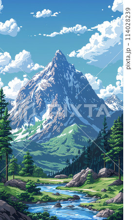 Vintage Victorian Mountain Landscape Giclee Print on Fine
