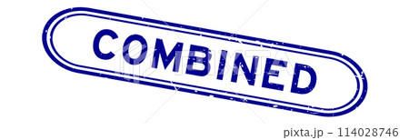 Grunge blue combined word rubber seal stamp on white background 114028746