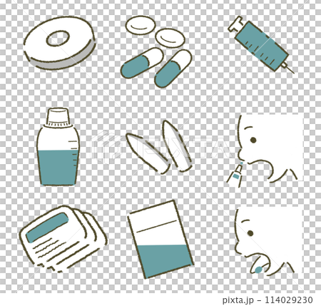 Dosage form illustration set Medicine illustration material 114029230