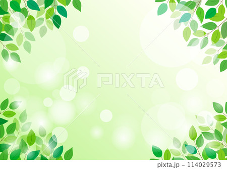 緑の葉っぱの美しい新緑フレーム背景7緑色 緑の葉っぱの美しい新緑フレーム背景7緑色 114029573