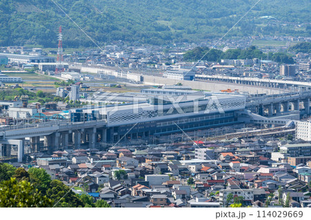 北陸新幹線　敦賀駅　天筒山からの眺望 114029669