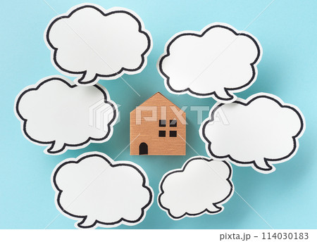 家と吹き出し　マッチング　クチコミ　お客様の声　アピール　PR 114030183