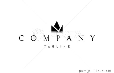 Vector logo with an abstract image of a crown. Vector logo with an abstract image of a crown. 114030336