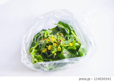 菜の花の浅漬け作り 114030341