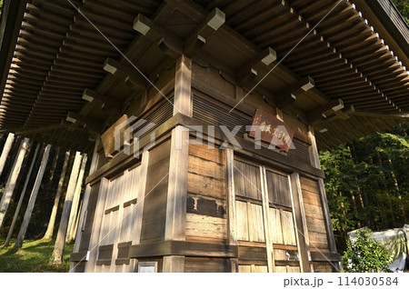顔振峠の二重の塔と桜 114030584