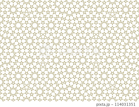 Seamless arabic geometric ornament in brown color. 114031351