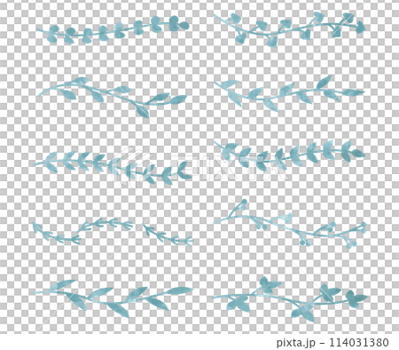 水彩風格植物裝飾框套裝、文字裝飾材質、裝飾 114031380
