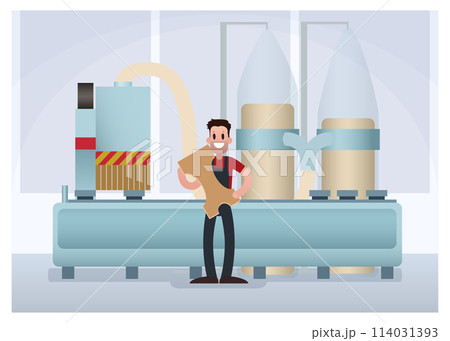 Plant worker. Cartoon flat illustrations 114031393