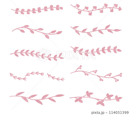 水彩風の植物装飾フレームセット、テキスト装飾素材、デコレーション 水彩風の植物装飾フレームセット、テキスト装飾素材、デコレーション 114031399