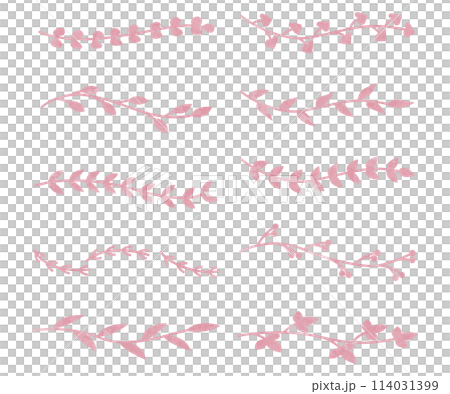 水彩風の植物装飾フレームセット、テキスト装飾素材、デコレーション 水彩風の植物装飾フレームセット、テキスト装飾素材、デコレーション 114031399