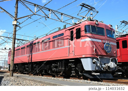 車両基地に停車するEF81形電気機関車（81号機） 114031632