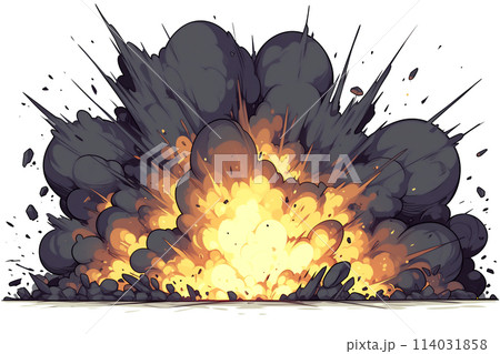 漫画風の爆発の瞬間の背景イラスト 漫画風の爆発の瞬間の背景イラスト 114031858