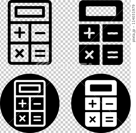 Simple calculator icon set 114031979