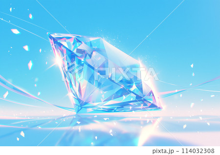 キラキラと輝きを放つダイヤモンドのイラスト 114032308